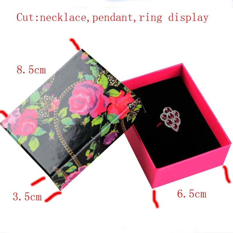 Jewelry Organizer Box Engagement 8.5*6.3*3.5cm Rose Gifts Jewelry Cases Necklace Pedant Jewellery Packaging Box For Ring