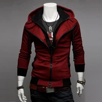 2021 new autumn mens jacket cultivate paragraph color matching jacket males hooded coat