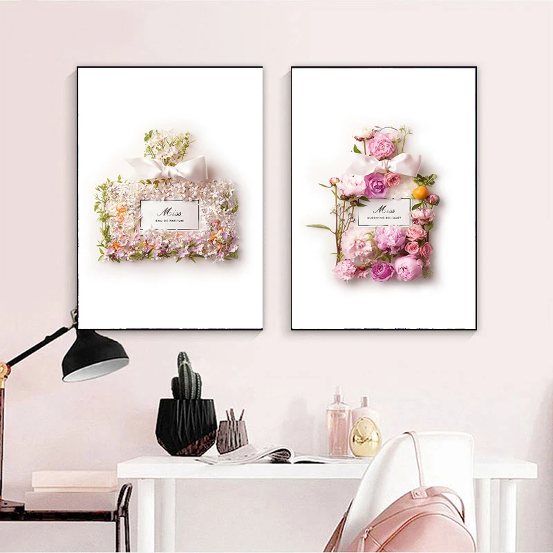 

Модные настенные картины, Картина на холсте с духами, Женский декор для комнаты, картины для интерьера