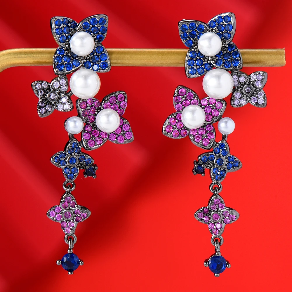 

missvikki New Fashion street style Cute Drop Earrings For Women Wedding Party Cubic Zircon Dubai Bridal Earring boucle d'oreille