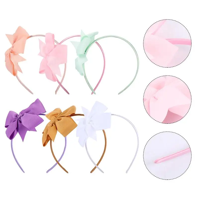 

6pcs Festive Bowknot Stylish Bows Headdress Hair Hoop Hair Accessories for Girls Masquerade Kids