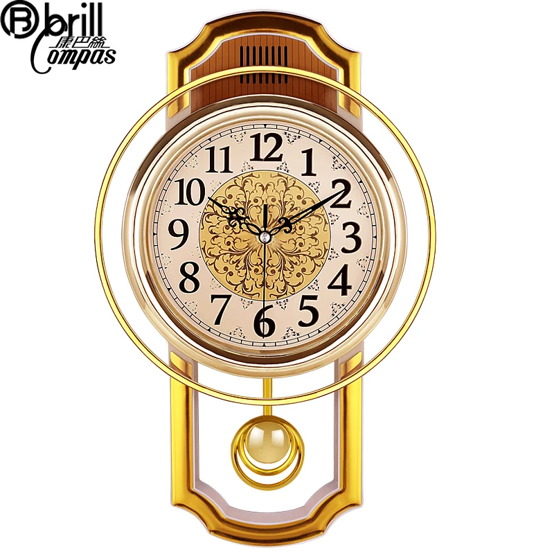 

Vintage Swing Clock Wall Clocks Luxury Home Decor Living Room Hanging Tables 3d Bedroom Silent Quartz Wall Clock Pendulum Big