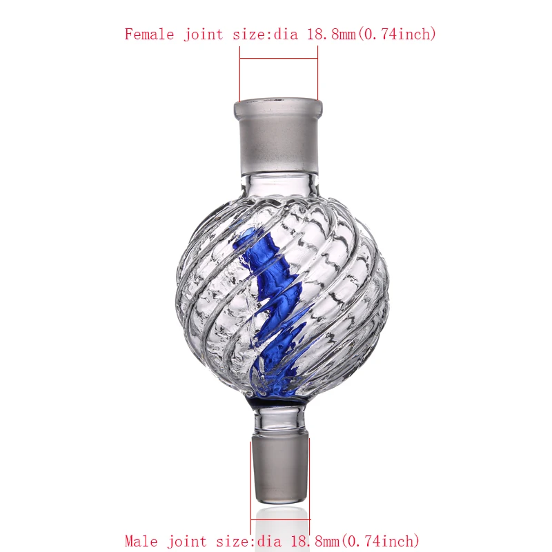 Clear with blue 1 pc borosilicate glass hookah molasses catcher joint dia 18.8mm narguile chicha tobacco oil collector metal shisha accessory - Цвет: Clear with blue
