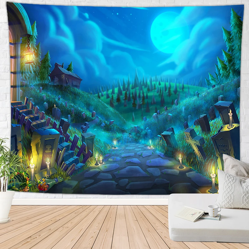 field flower blanket boho carpet gobelin tapestry wall hanging home decor rug art | Дом и сад