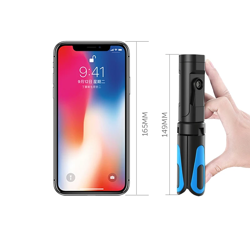 

360 Rotation 2 in 1 Live Streaming Mini Tripod Phone Mount Holder for iPhone 11 Pro Max Xs X XR 8 Plus Smartphone Video Clip