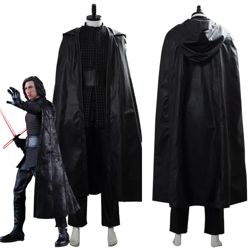 Звездный Косплей войны 9 Skywalker Kylo Ren Костюм с капюшоном халат джедая костюм