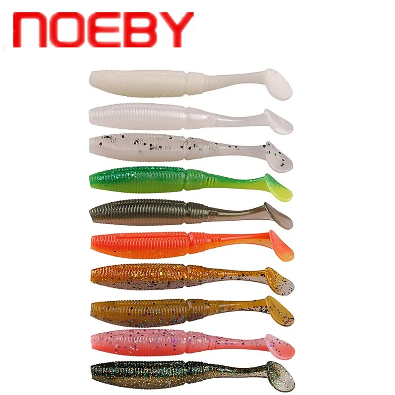 Noeby мягкие приманки 5 шт 100 мм/9 г т хвост рыболовные Iscas Artificiais Para Pesca Leurre Souple