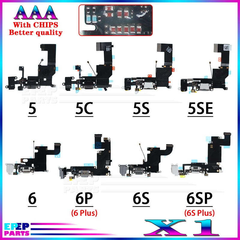 

1pcs Replacement Parts for iPhone 5 5C 5S 5SE 6 6S Plus Charger Flex 6Plus 6SPlus USB Charging Dock Connector Ports