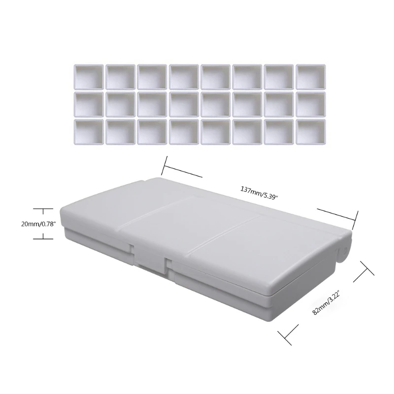 

Y1AA 12/24 Color Watercolor Paints Palette Tray Box Folding Oil Acrylic Paints Box