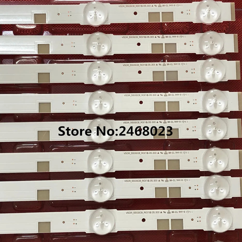 Новый комплект 18 шт. светодиодных лент для подсветки Sam sung UE55JU6800K UE55JU6870U V5DR_550SCA_R0