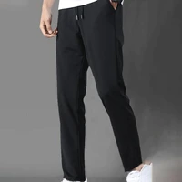 casual men pants ice cool all matched elastic waist ninth pants loose trousers drawstring trousers