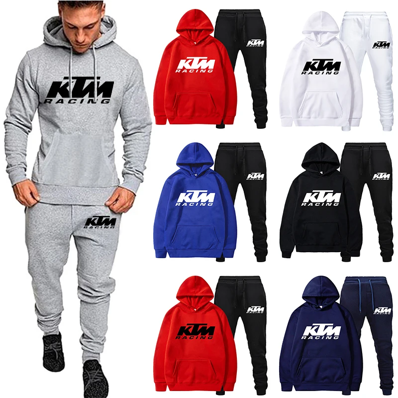 

New Arrival Men Hooded Tracksuit and Pants Two Piece Fitness Sweatshirt and Pullover Set Casual Sportswear Jogging Suit