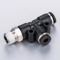 4mm 10mm 8mm 6mm 12mm hose tube t shape tee air fitting 14 18 38 12 bsp male thread pneumatic connector