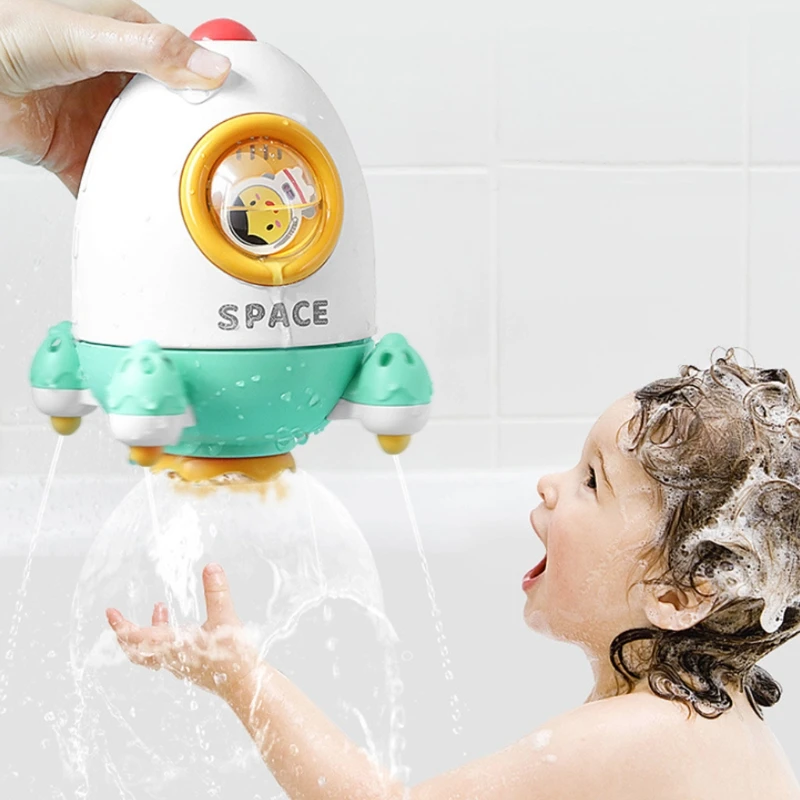 

Bath Toys Rocket Fountain Water Spraying Rotary Spraying Beach Toy Play In Summer In Bathroom for Kids Gift Show Head Toy