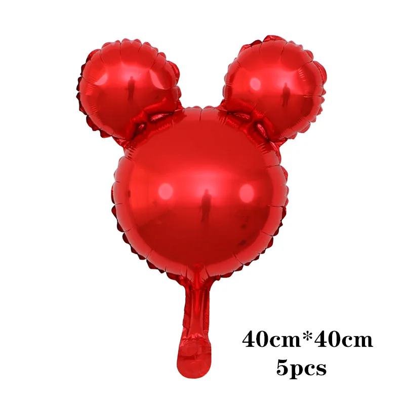 5pcs red 1 шт. 116*64 см большая подставка Микки и Минни Маус Фольга воздушные шары, Классические игрушки надувной воздушный шар с гелием на день рождения воздушные шары вечерние поставки - Цвет: 5pcs red