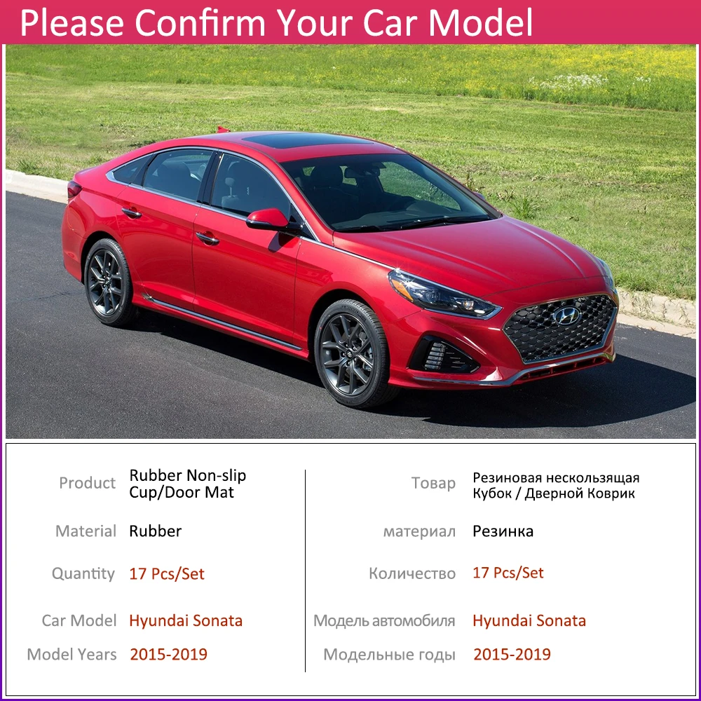 Противоскользящие резиновые чашки подушки двери паз коврик для hyundai Sonata LF~ аксессуары наклейки автомобиля коврик для телефона