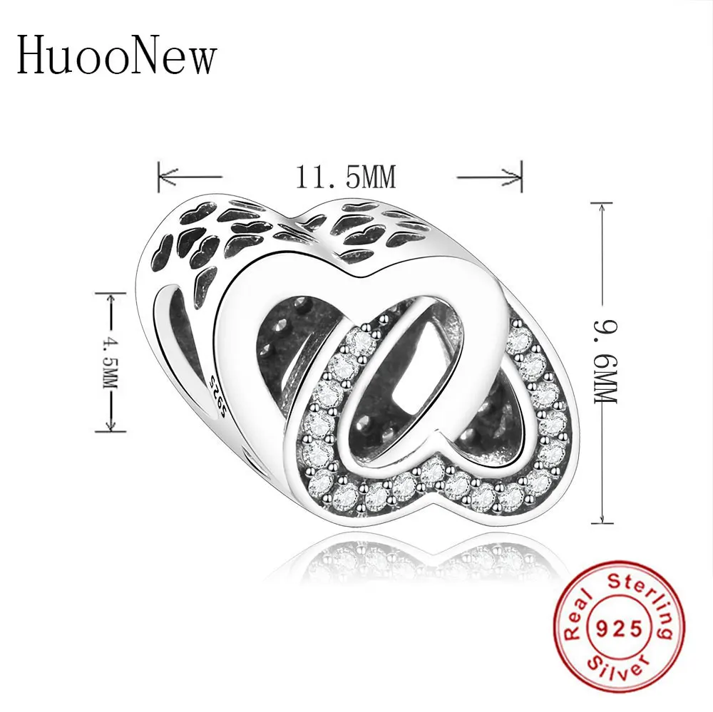 Прозрачные бусины-подвески в форме сердца подходят для оригинальных браслетов