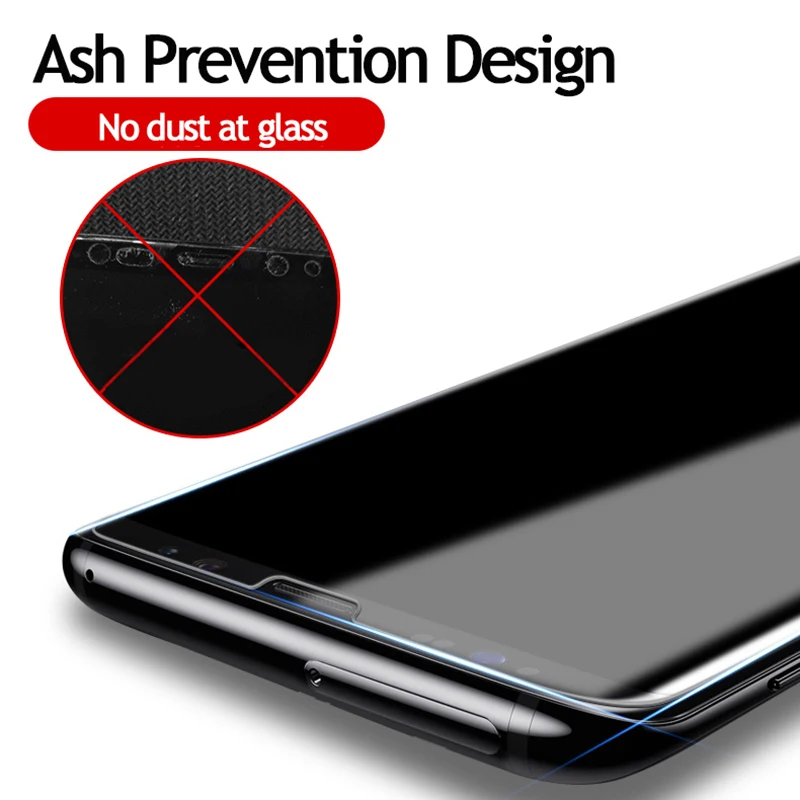 9D UV Liquid Curved Full Glue Tempered Glass For Samsung Galaxy S8 S9 Plus Note 8 9 S7 Edge Cover Screen Protector | Мобильные
