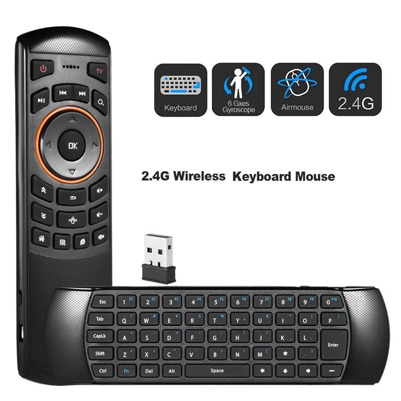 Мини 2 4 GHz Беспроводная QWERTY клавиатура Air Mouse пульт дистанционного управления для