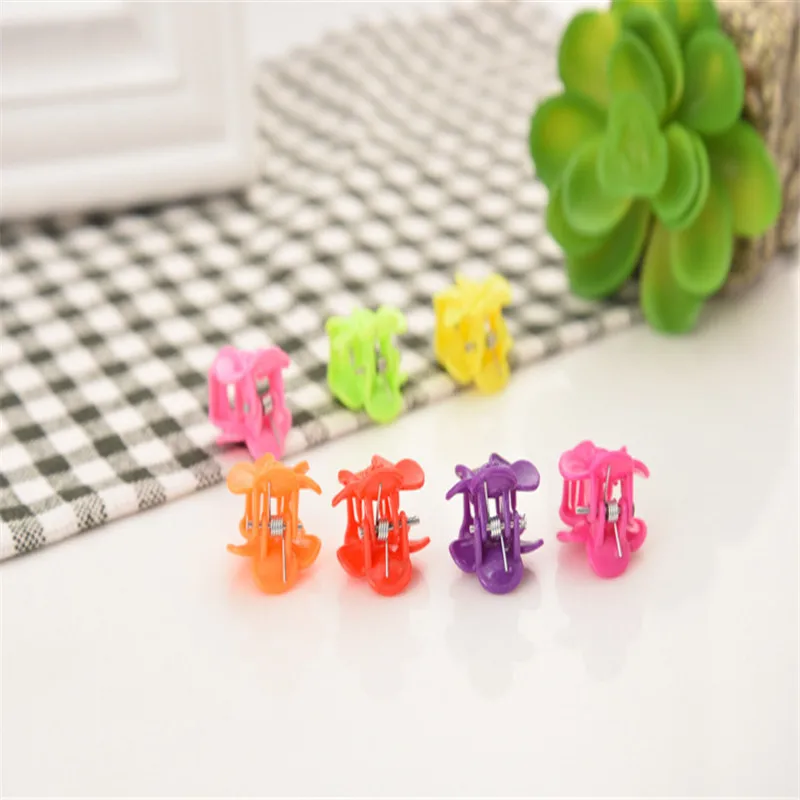 

50Pcs/Lot Hair Clips 2021 Fashion Mini Hair Claw 2cm Solid Candy Color Hairpins Resin Barrette Plum Claws Girls Accessories