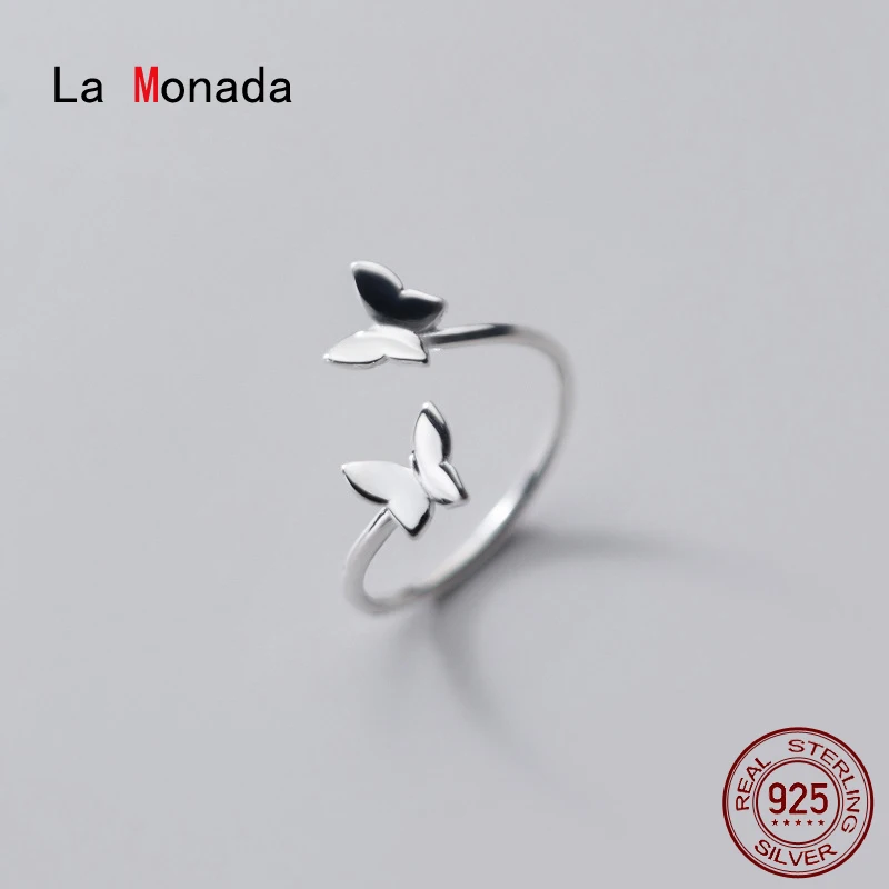 

Ла Monada 48-55 мм Кольцо из серебра 925 для женщин Бабочка минималистский регулируемое серебряное кольцо с бабочкой для женщин 925 серебро красивы...