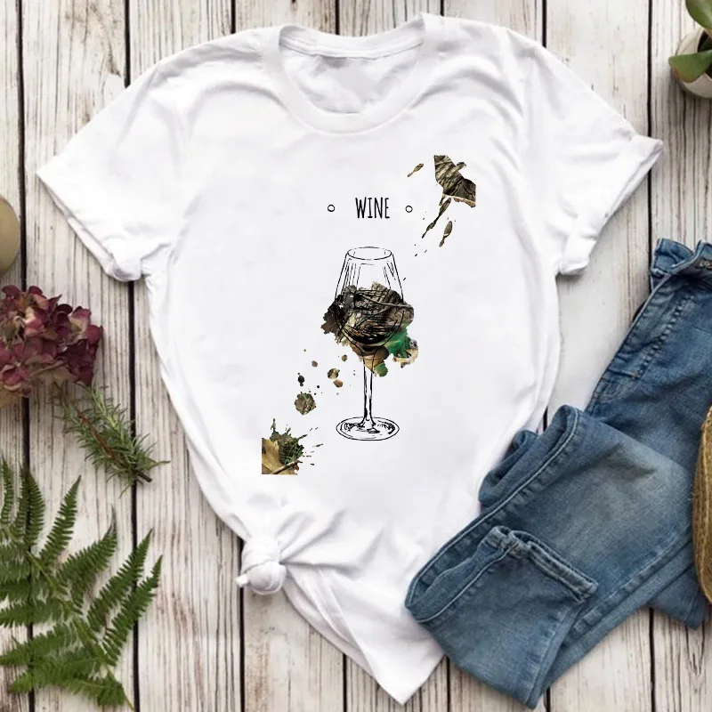 

Женская уличная одежда с коротким рукавом, модная одежда с мультяшным рисунком, 2021, милая Футболка с принтом, женские футболки, топ, белые же...