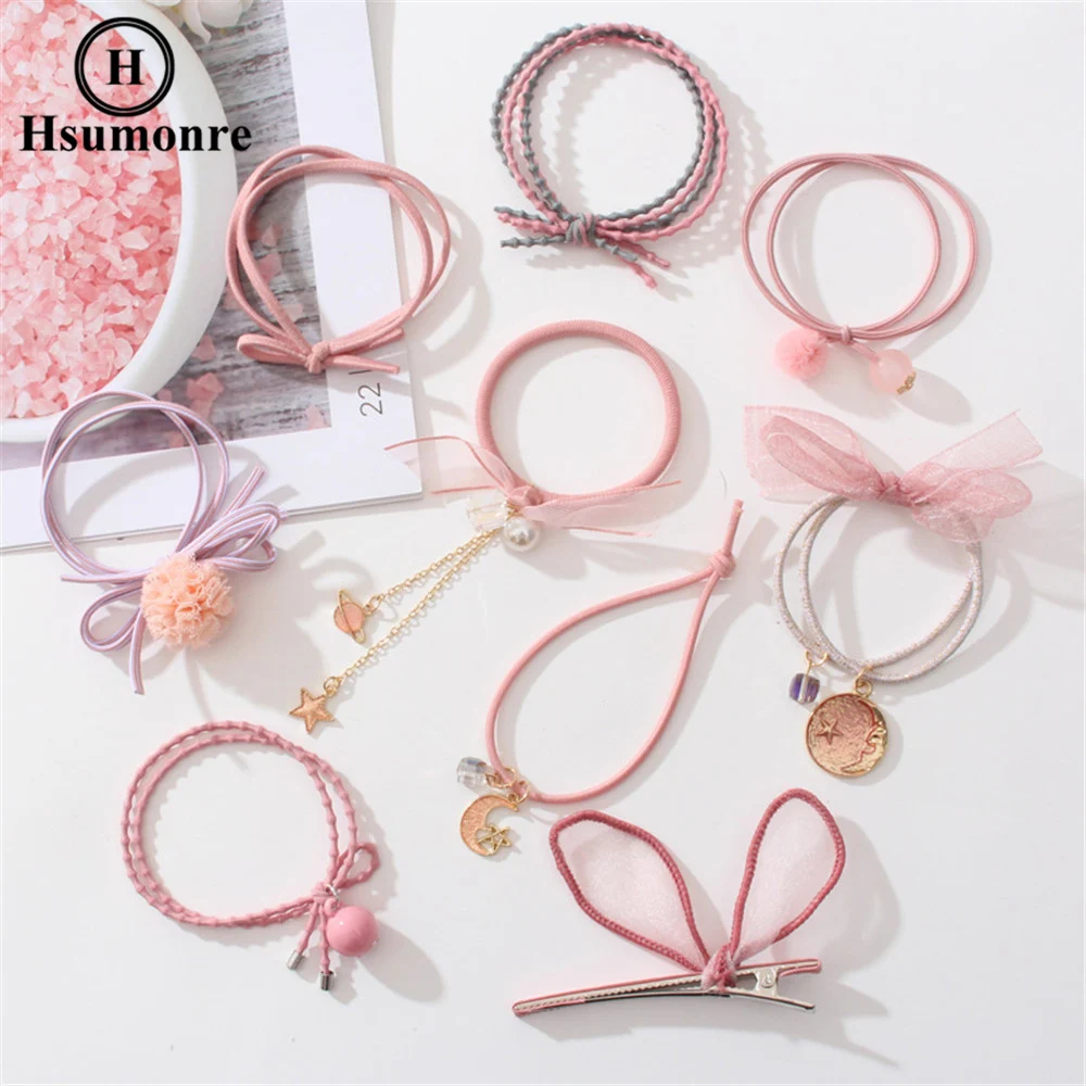 Эластичные повязки для волос женщин очаровательные со звездами зажимы с ушками