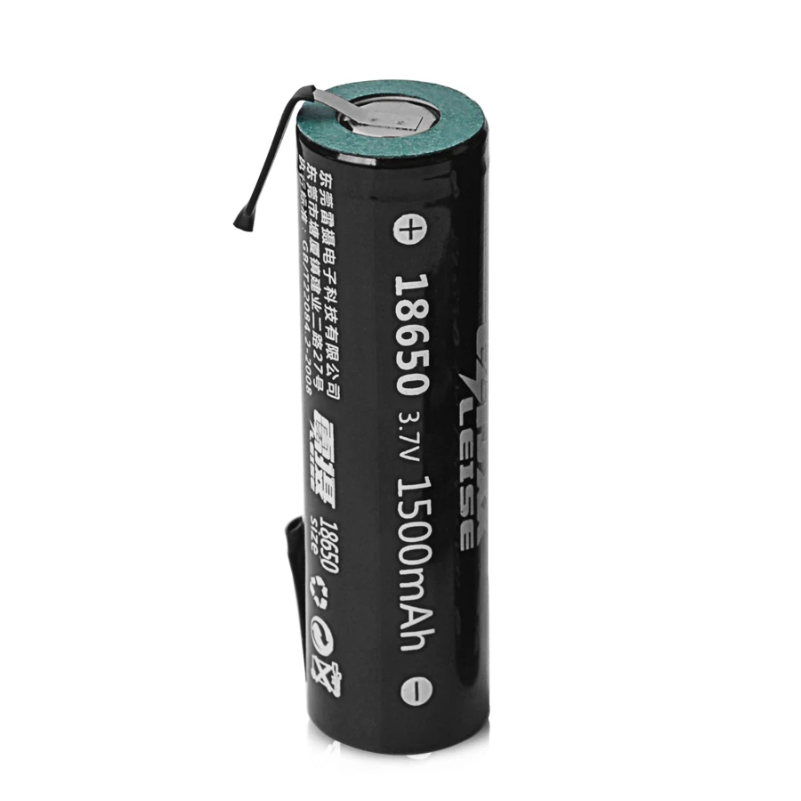 Новая 18650 1500mah 3,7 V Плоская верхняя литий-ионная аккумуляторная батарея с сваркой никель листовые батареи для банка питания
