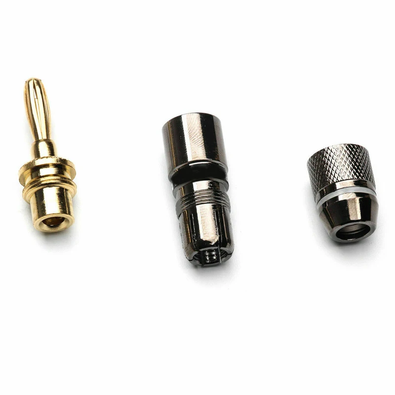 12 шт. медный Банановый штекер Адаптер для динамика 24K позолоченный разъем