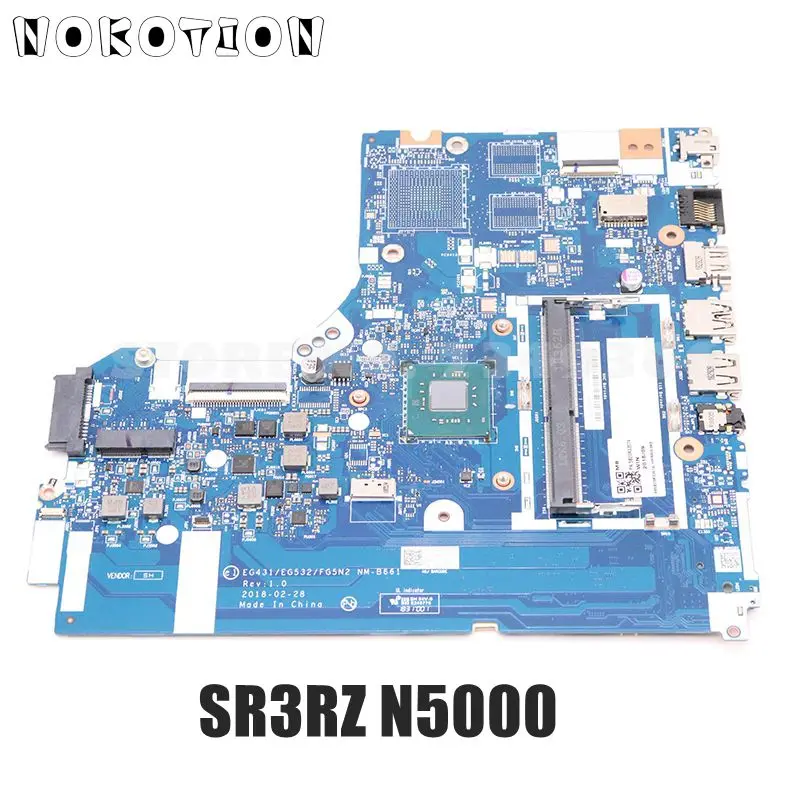

NOKOTION EG431 EG532 FG5N2 NM-B661 5B20R33574 For Lenovo IdeaPad 330-14 330-14IGM laptop motherboard 14 inch SR3RZ N5000 CPU
