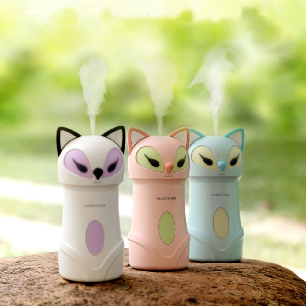 

Spray fox type ultrasonic humidifier air diffuser automatically closes with USB optical fan