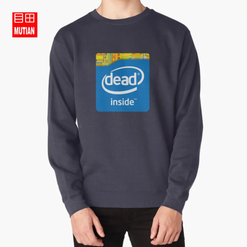 navy-sweatshirt Толстовки с капюшоном «Dead Inside», иронические мемы, «dead inside», «kill me funny» - Цвет: navy-sweatshirt