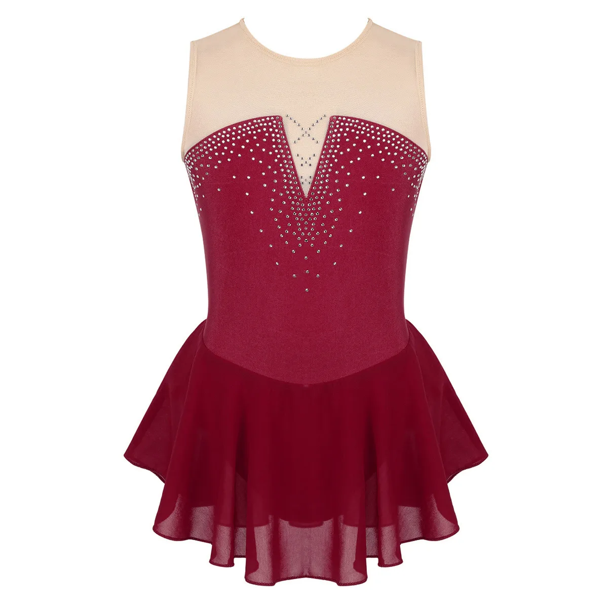 Детский Блестящий танцевальный костюм для соревнований женское платье