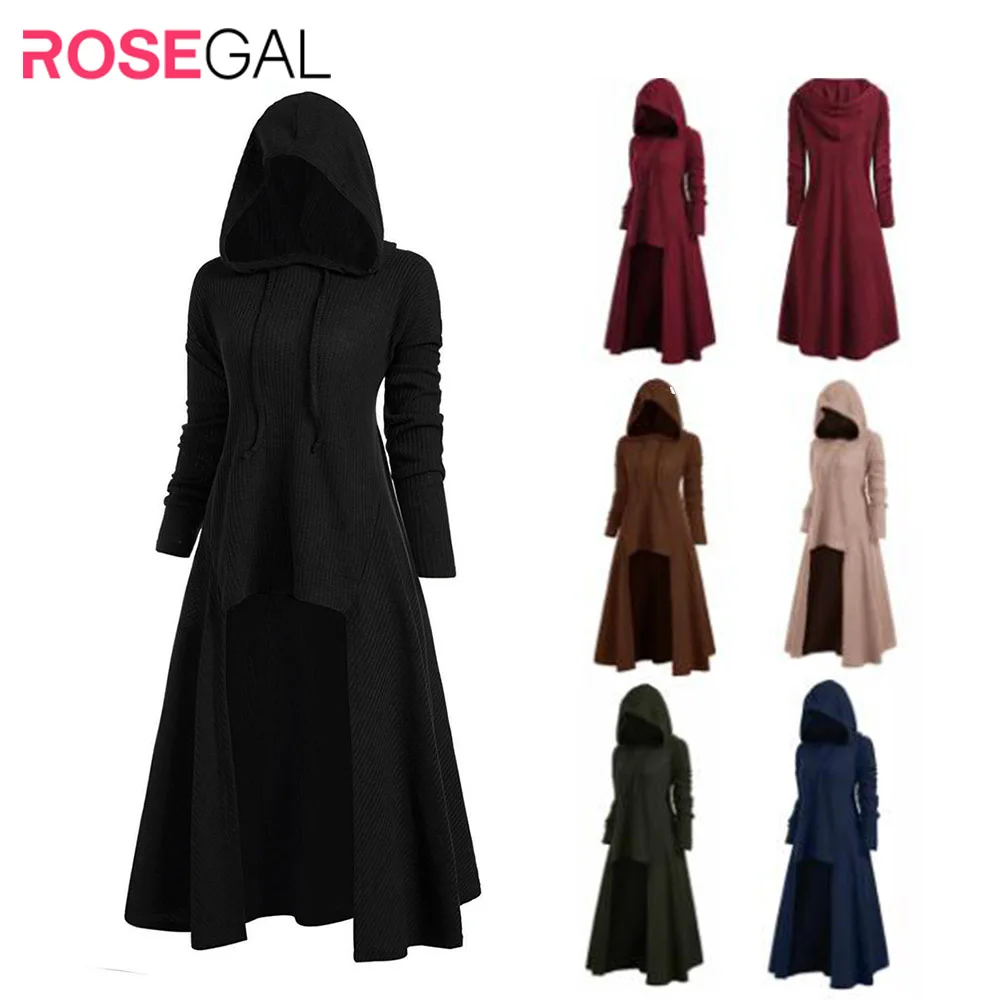 ROSEGAL зимний женский свитер модный с капюшоном размера плюс винтажный плащ