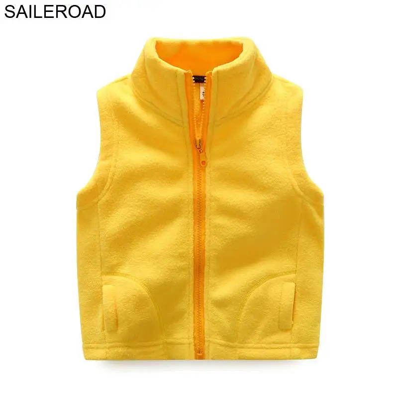 SAILEROAD/зимний детский жилет; флисовая водолазка; одежда для детей; теплый жилет без рукавов для мальчиков; жилет для подростков - Цвет: autumn yellow