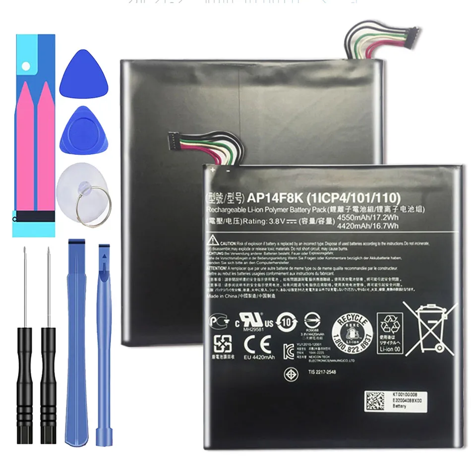 Аккумулятор для планшета Acer Iconia Tab A1 850 B1 810 820 830 4550mAh AP14F8K с Трек кодом|Батареи