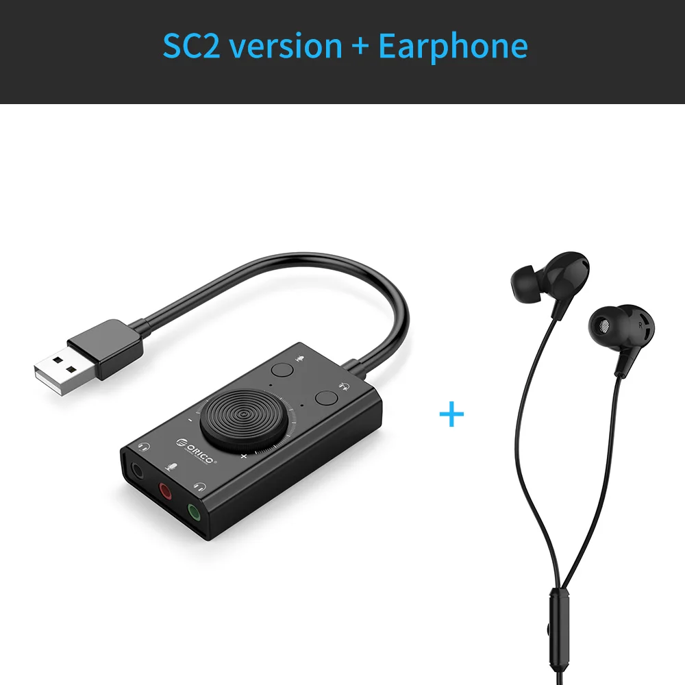 ORICO Портативный USB внешняя звуковая карта Микрофон Наушники типа «два-в-одном» с доставкой в течение 3-Порты и разъёмы Выход регулировки громкости для Windows/Mac OS/Linux