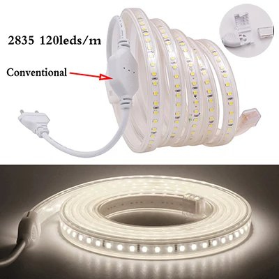 SMD 5050 2835 220V Светодиодная лента, водонепроницаемый гибкий светильник, Канатный светильник, холодный белый с диммером, 1 м/2 м/5 м/10 м/15 м/20 м - Испускаемый цвет: type4