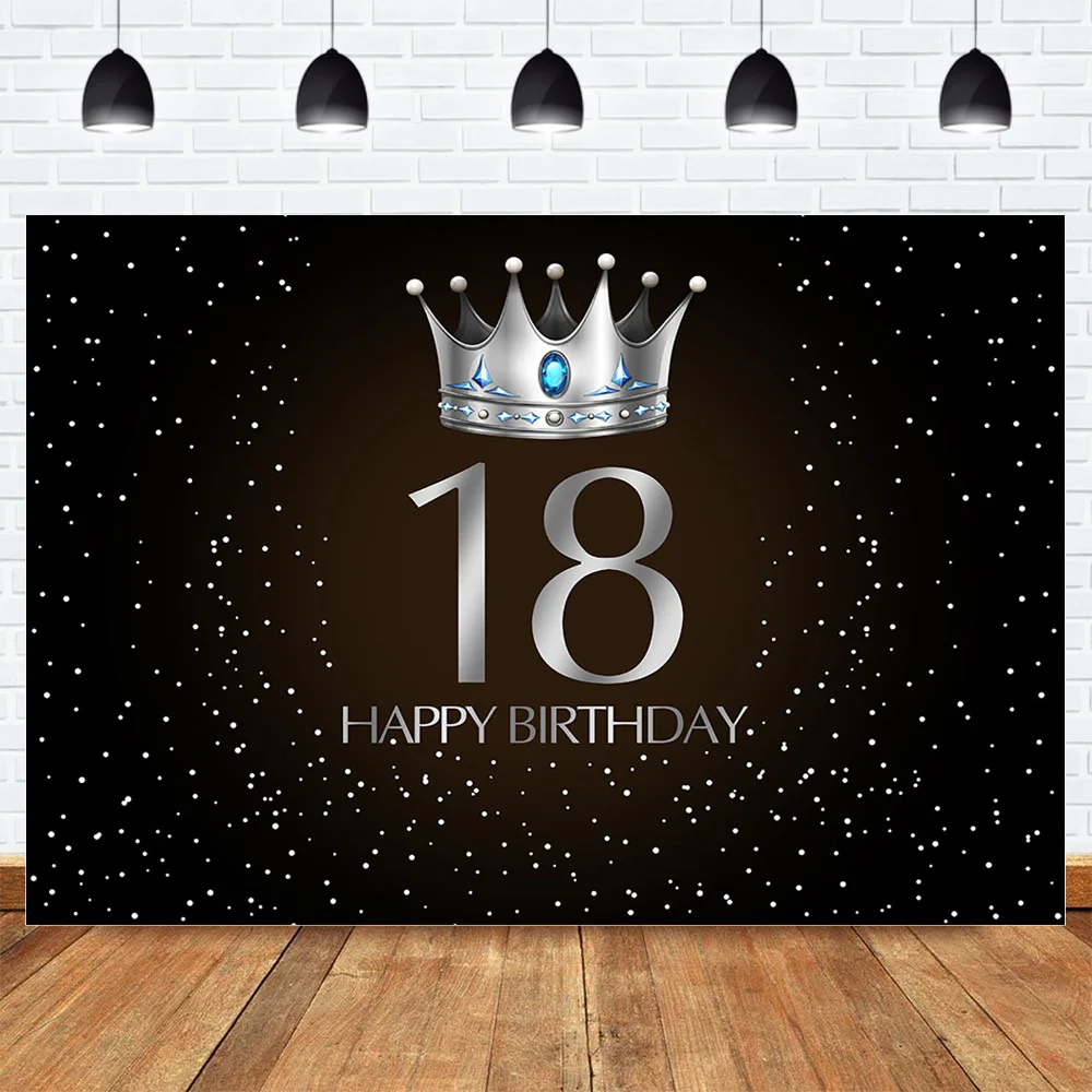 18 день Рождения Вечеринка фон для взрослых Церемония десерт стол фото Серебряная