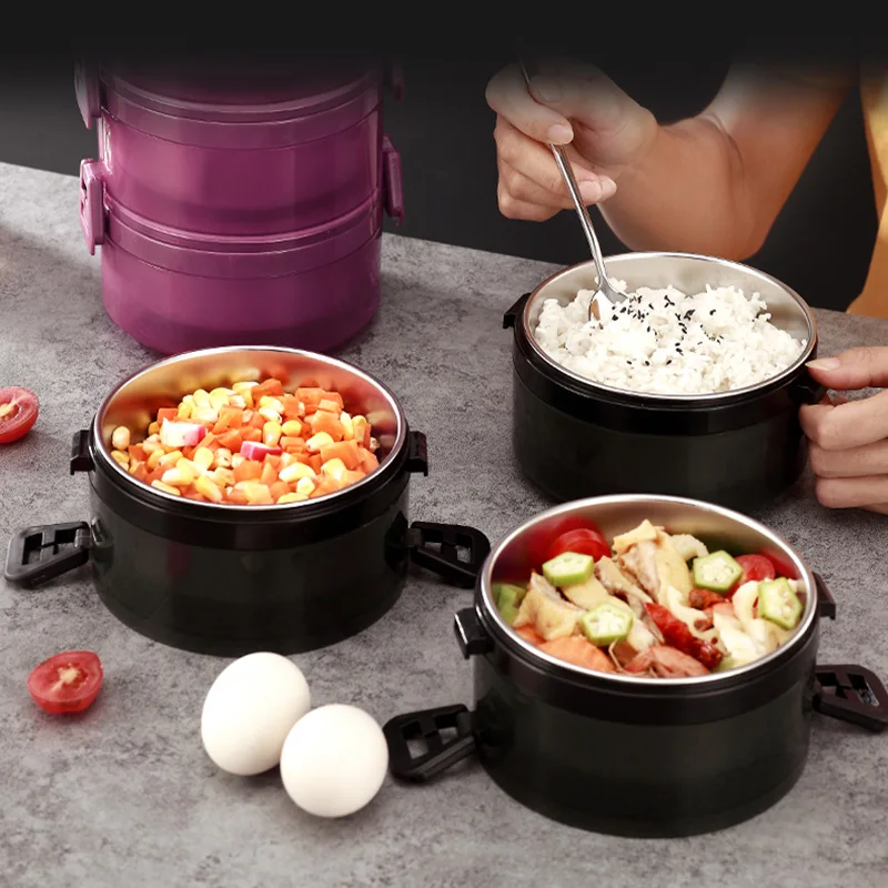 Контейнер для ланча Bento 2 3 слоя герметичный из нержавеющей стали|Коробки обеда| |