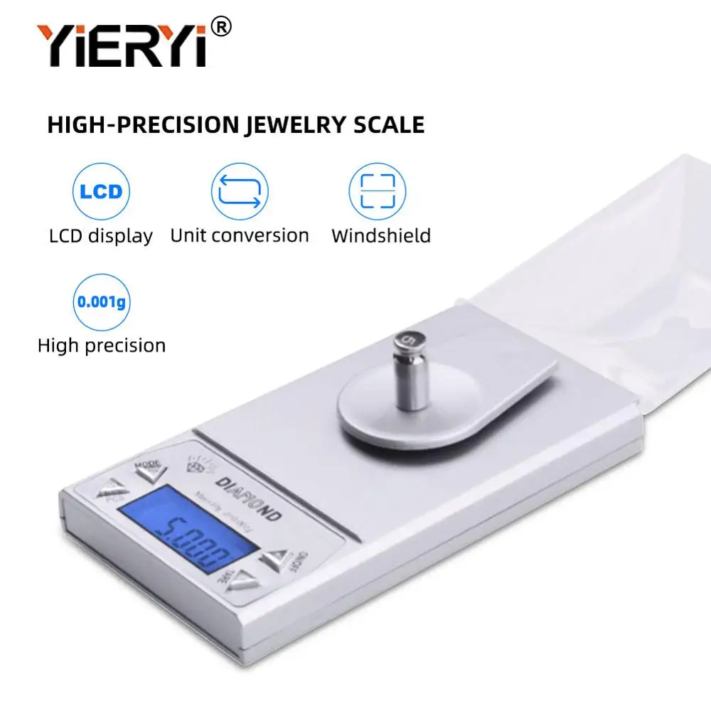 Yieryi новый бренд 0 001/10 г 001 10 ЖК Цифровые ювелирные изделия алмазные карманные весы