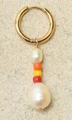 Boucles d oreille женские серьги для женщин эффектные большие серьги богемные boho висячие серьги из пресной воды с жемчугом - Окраска металла: single earring
