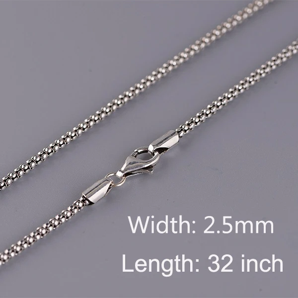2.5mm 32inch BALMORA классический базовый стерлингового серебра 925 простая застежка Регулируемая Цепочка-ожерелье для женщин и мужчин пара ювелирных изделий - Окраска металла: 2.5mm 32inch