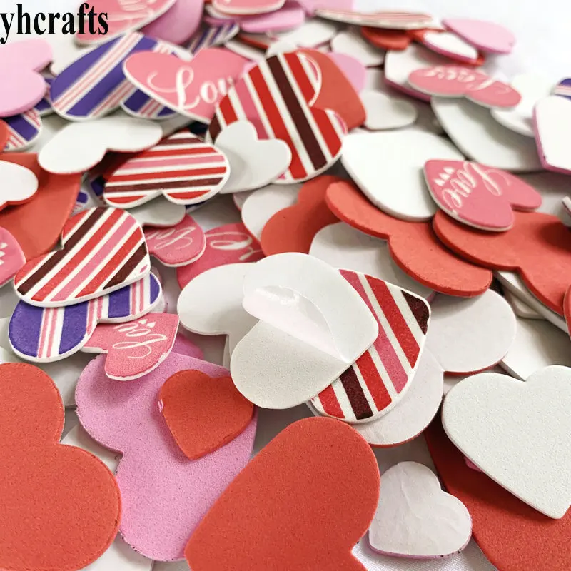 150 шт./лот пенопластовые наклейки с принтом love hearts изделия на День святого