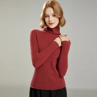 longming women turtleneck sweater wool knit pullover autumn winter knitted sweaters woman jerseys knit tops long sleeve solid