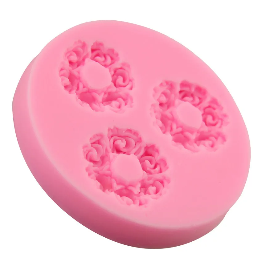 Three-hole Rose Multi Silicone Cake Mold Fondant Cake Decorating Mould Kitchen Baking Appliance