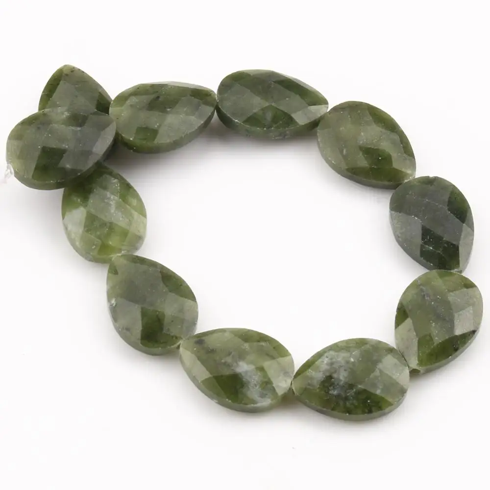 

Natural Angelite Jades 13x18mm Oval Shape Faceted Loose Spacer Beads for Jewelry Making DIY Charm Bracelet Necklace Ear Studs