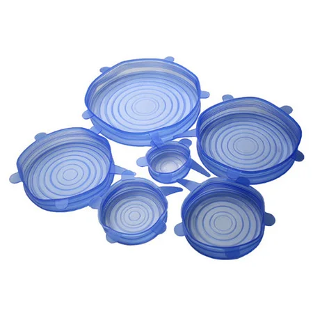 

6Pcs/Set Silicone Lids For Mugs Stretchy Vacuum Rubber Case Reusable Fresh Storage Silicone Cover Kitchen Heat Resisting Tools