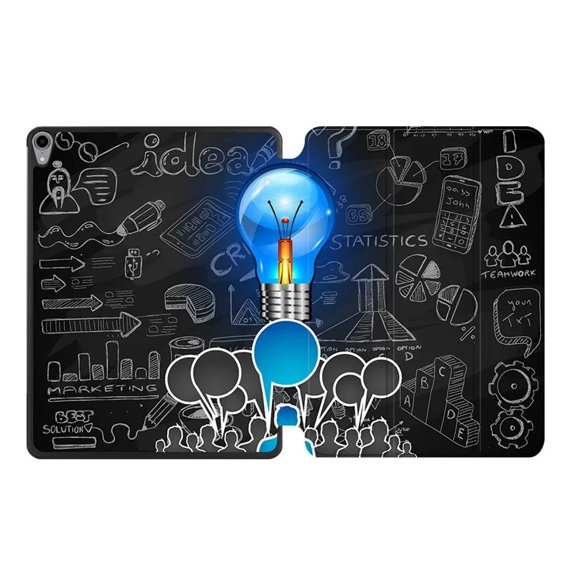 IP19 Чехол MTT для iPad Pro 12,9 дюйма 3rd Gen из искусственной кожи, чехол-подставка с мультяшным граффити, Магнитный смарт-чехол с беспроводной зарядкой - Цвет: IP19