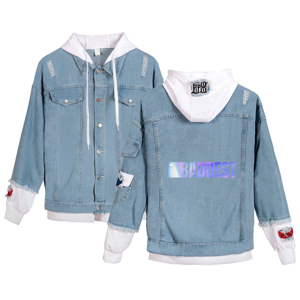 

Harajuku Printed Denim Jacket Fashion 2020 New Song Kda Kpop The Baddest Women/men Spring and Autumn Fashion Denim Jacket Winter
